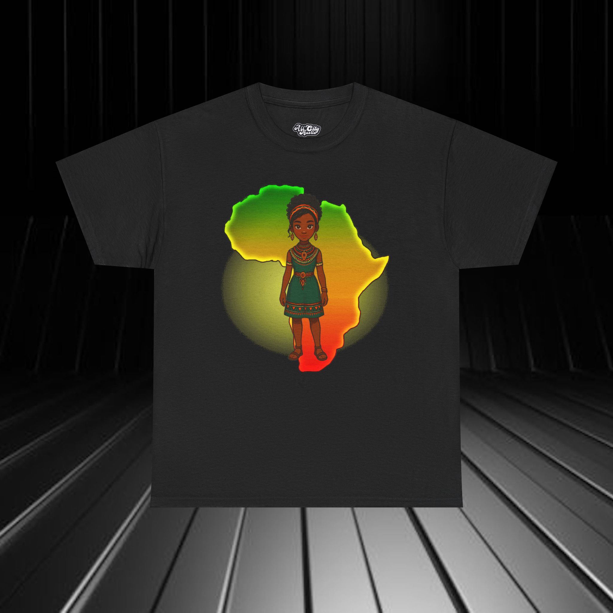 AFRICA3 African Heritage Unisex Heavy Cotton Tee, Vibrant Cultural Shirt, Gift for Travelers, Nature Lovers, Family Celebrations, Africana Apparel - Image 4