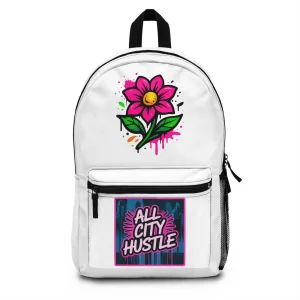 ACHBP7 WHITE Urban Hustle Backpack - School Book Bag, Stylish Daypack, Trendy Carry All Bag, Gym Bag for On The Go