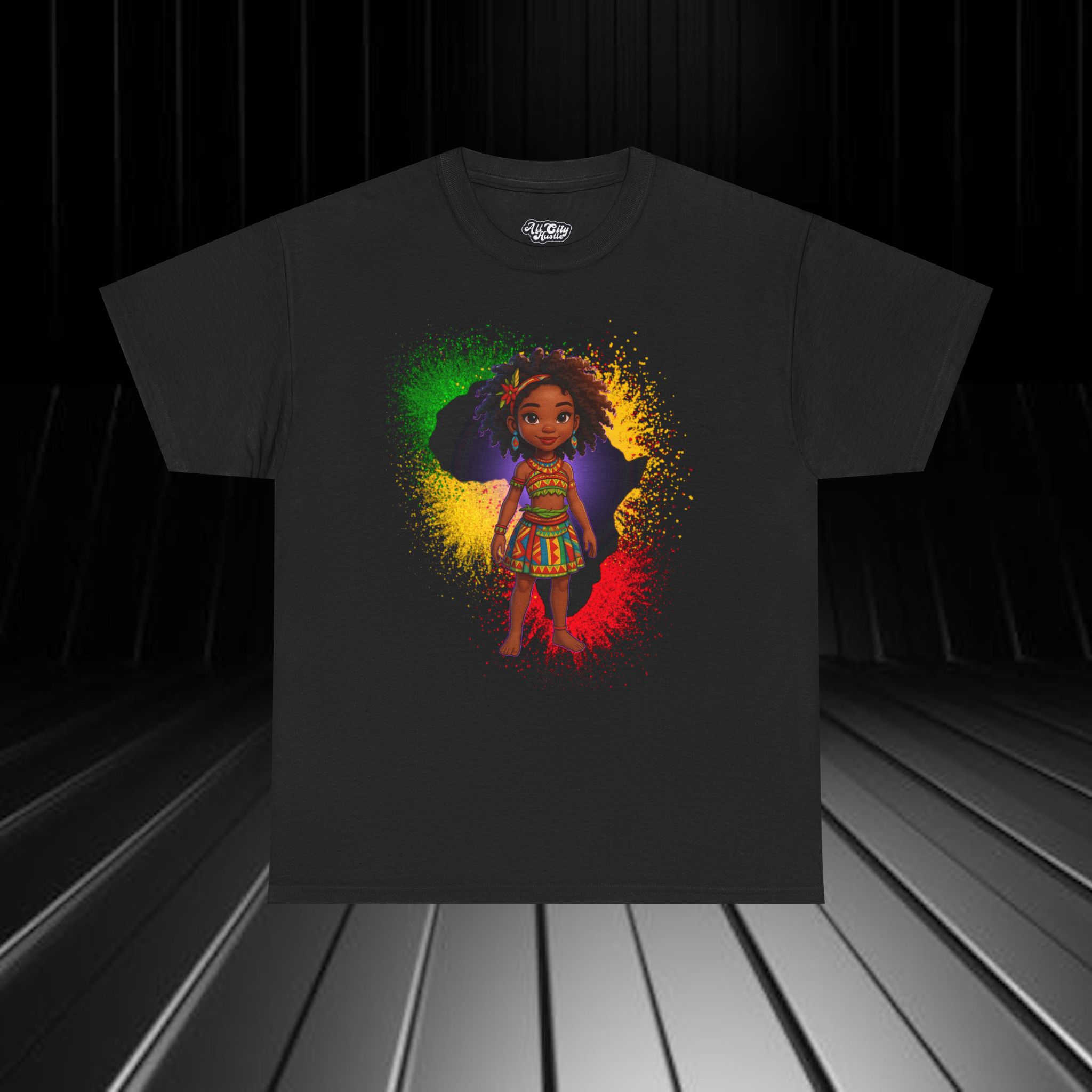 AFRICA2 African Heritage Unisex Heavy Cotton Tee, Vibrant Cultural Shirt, Gift for Travelers, Nature Lovers, Family Celebrations, Africana Apparel - Image 4