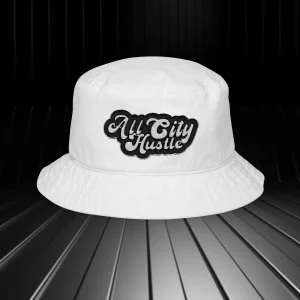 ACHHAT1 Bucket Hat with 'All City Hustle' Embroidery, Casual Wear, Summer Accessory, Beach Hat, Streetwear Fashion, Gift Idea