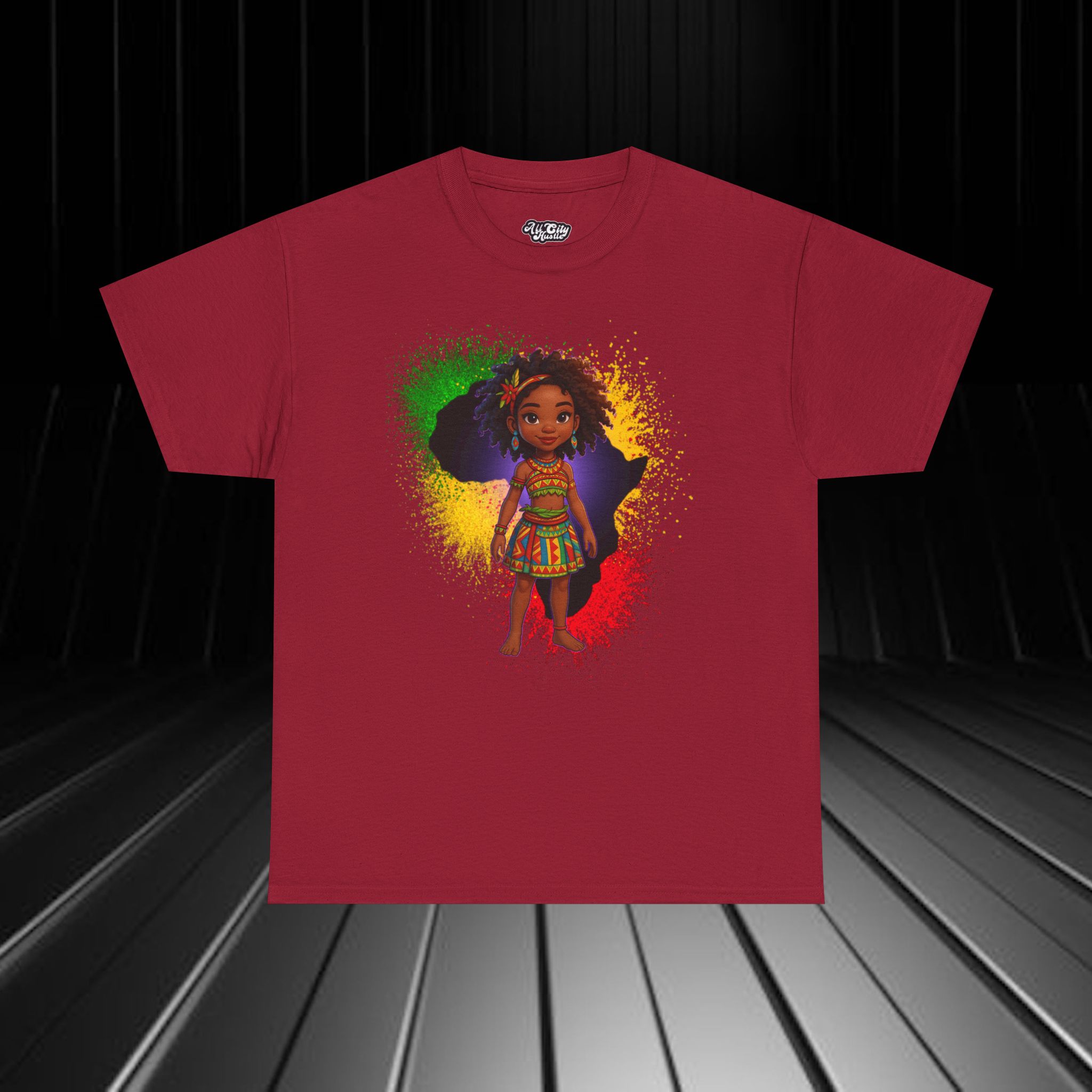 AFRICA2 African Heritage Unisex Heavy Cotton Tee, Vibrant Cultural Shirt, Gift for Travelers, Nature Lovers, Family Celebrations, Africana Apparel - Image 2