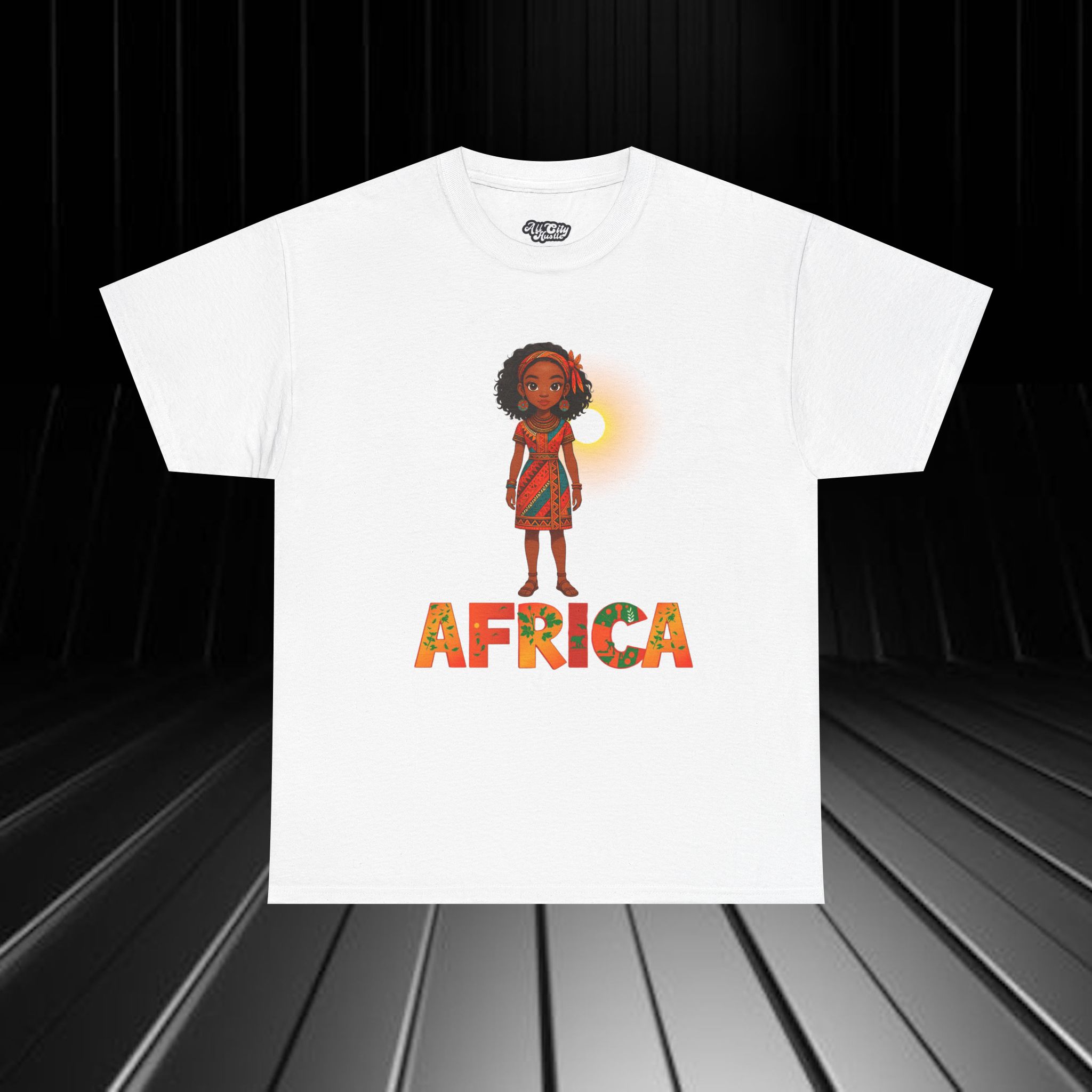 AFRICA1 African Heritage Unisex Heavy Cotton Tee, Vibrant Cultural Shirt, Gift for Travelers, Nature Lovers, Family Celebrations, Africana Apparel - Image 11
