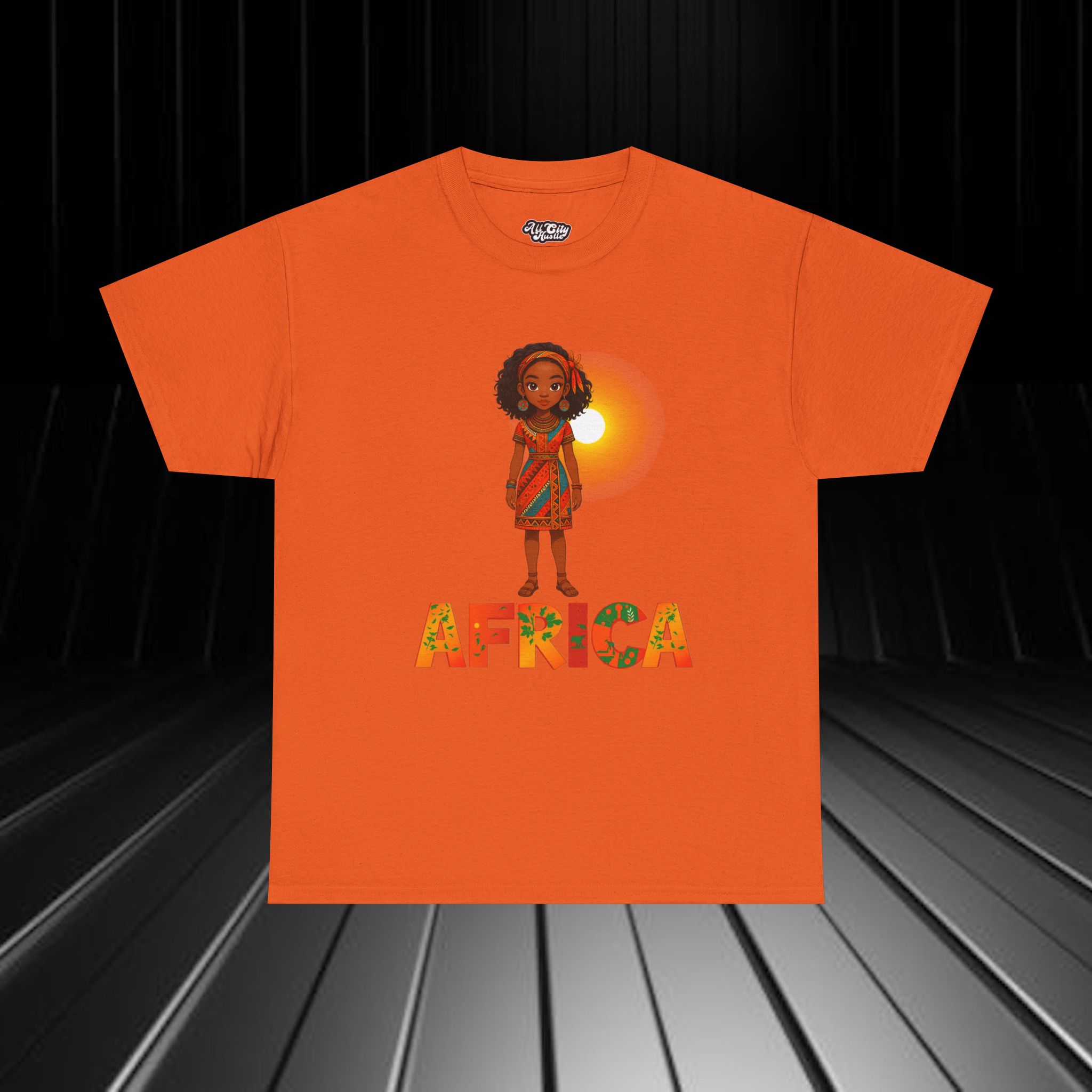 AFRICA1 African Heritage Unisex Heavy Cotton Tee, Vibrant Cultural Shirt, Gift for Travelers, Nature Lovers, Family Celebrations, Africana Apparel - Image 6