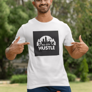 ACH7 Retro Urban Hustle T-Shirt, Unisex Graphic Tee, Casual Streetwear, Gift for Creatives, Everyday Wear, All City Hustle