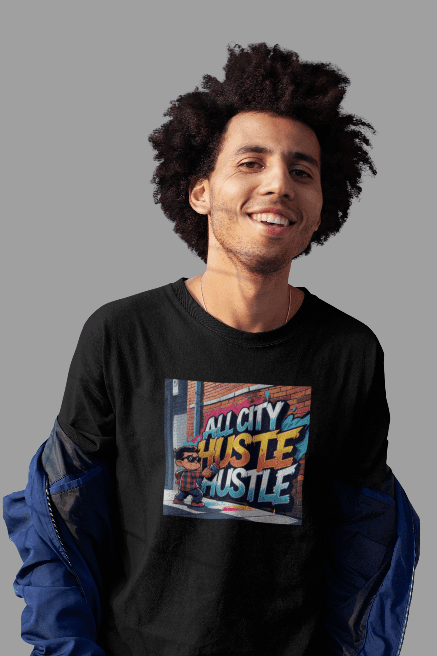 ACH9 Retro Urban Hustle T-Shirt, Unisex Graphic Tee, Casual Streetwear, Gift for Creatives, Everyday Wear, All City Hustle