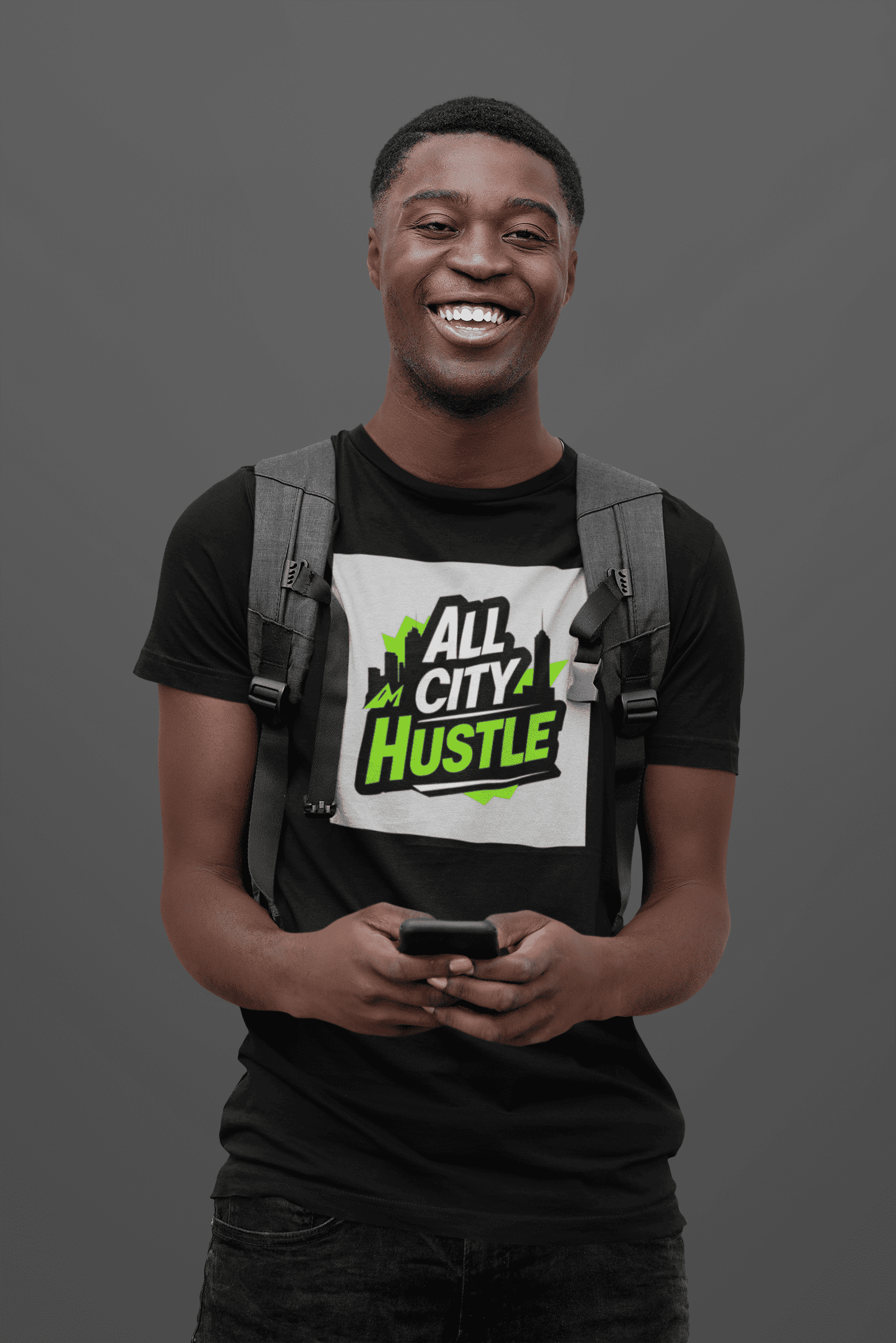 ACH23 Retro Urban Hustle T-Shirt, Unisex Graphic Tee, Casual Streetwear, Gift for Creatives, Everyday Wear, All City Hustle