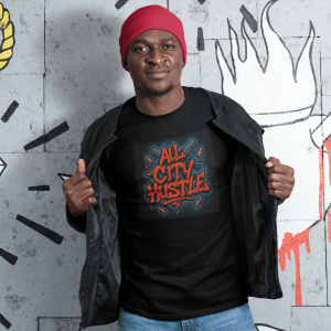 ACH30 Retro Urban Hustle T-Shirt, Unisex Graphic Tee, Casual Streetwear, Gift for Creatives, Everyday Wear, All City Hustle