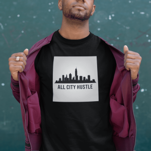 ACH33 Retro Urban Hustle T-Shirt, Unisex Graphic Tee, Casual Streetwear, Gift for Creatives, Everyday Wear, All City Hustle