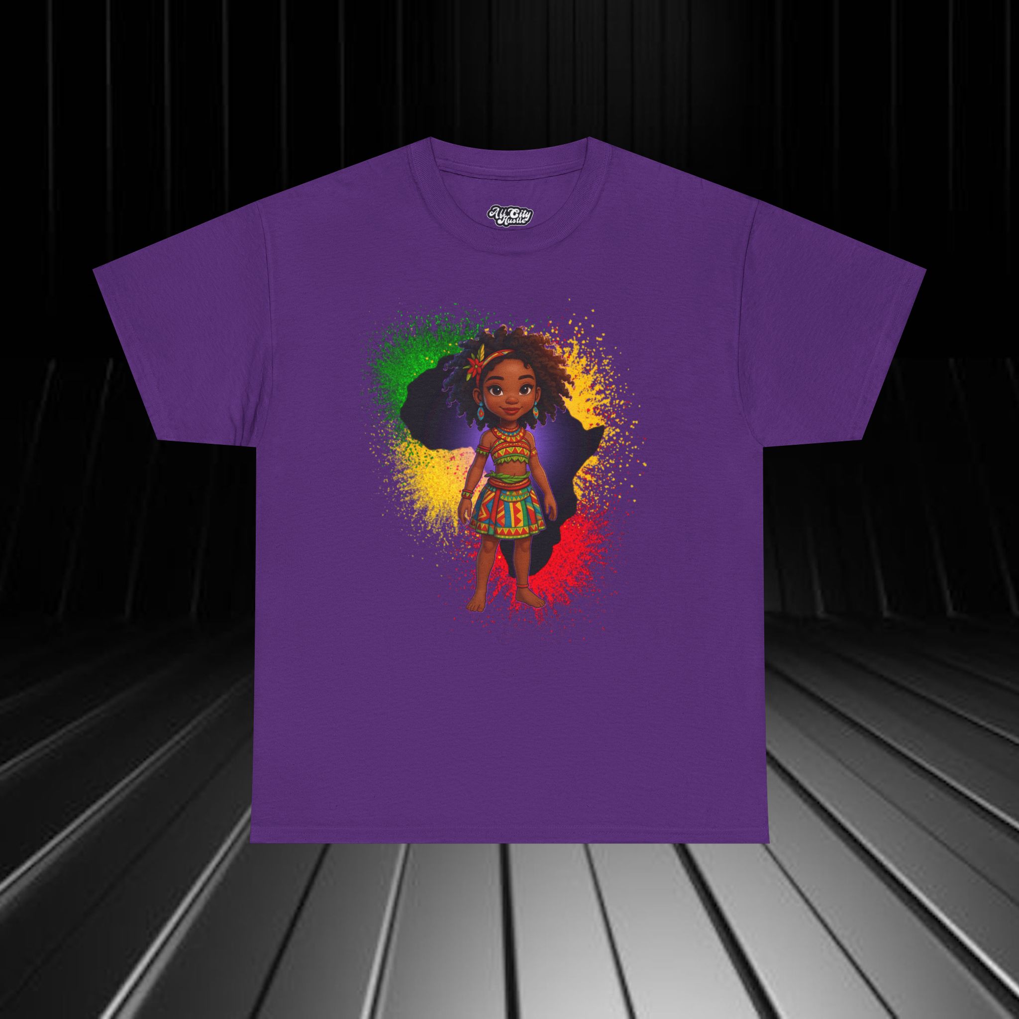 AFRICA2 African Heritage Unisex Heavy Cotton Tee, Vibrant Cultural Shirt, Gift for Travelers, Nature Lovers, Family Celebrations, Africana Apparel - Image 3