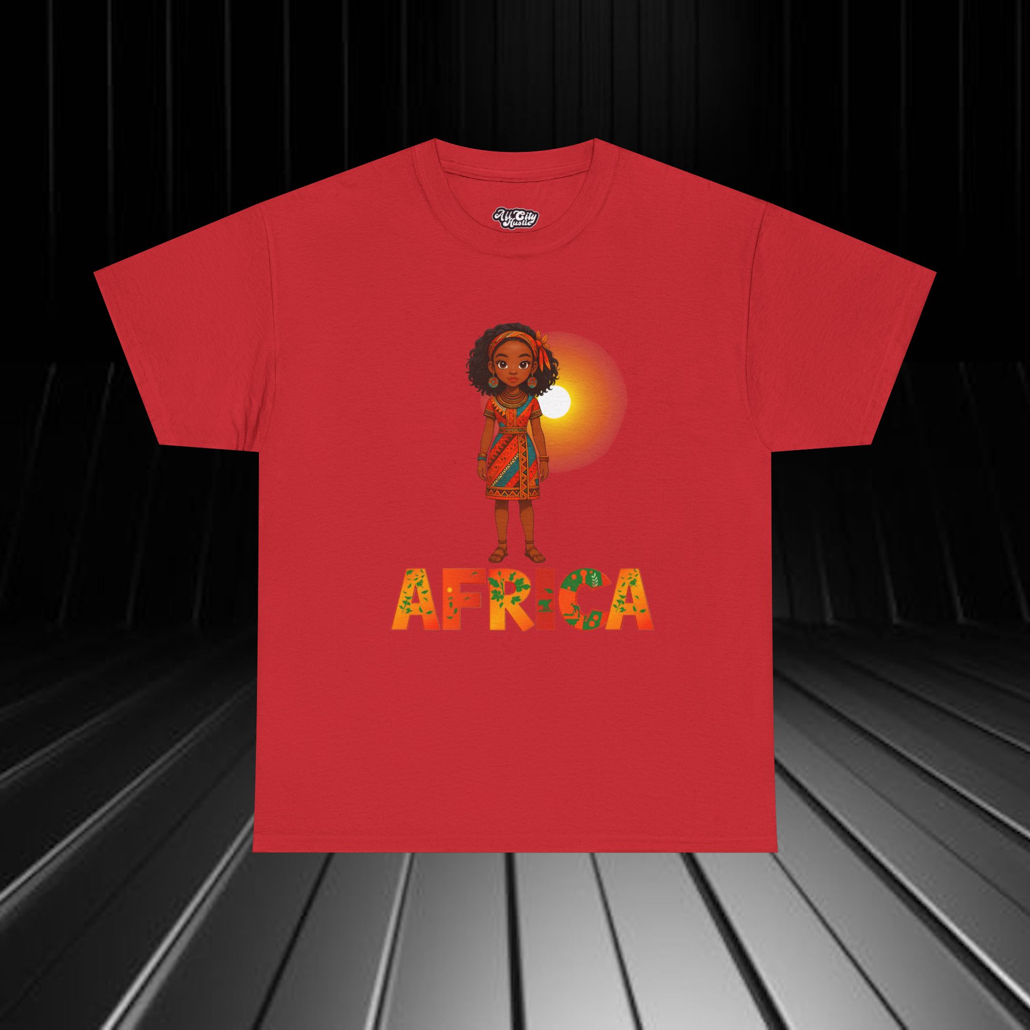 AFRICA1 African Heritage Unisex Heavy Cotton Tee, Vibrant Cultural Shirt, Gift for Travelers, Nature Lovers, Family Celebrations, Africana Apparel - Image 10