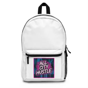 ACHBP4 WHITE Urban Hustle Backpack - School Book Bag, Stylish Daypack, Trendy Carry All Bag, Gym Bag for On The Go