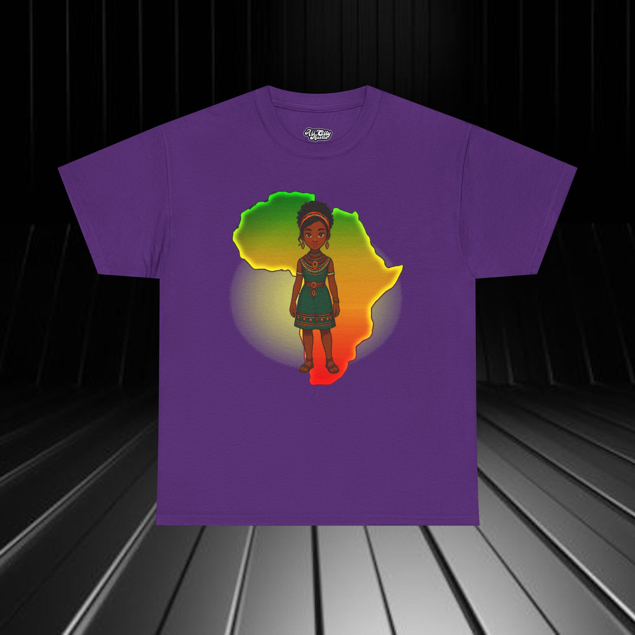 AFRICA3 African Heritage Unisex Heavy Cotton Tee, Vibrant Cultural Shirt, Gift for Travelers, Nature Lovers, Family Celebrations, Africana Apparel - Image 3