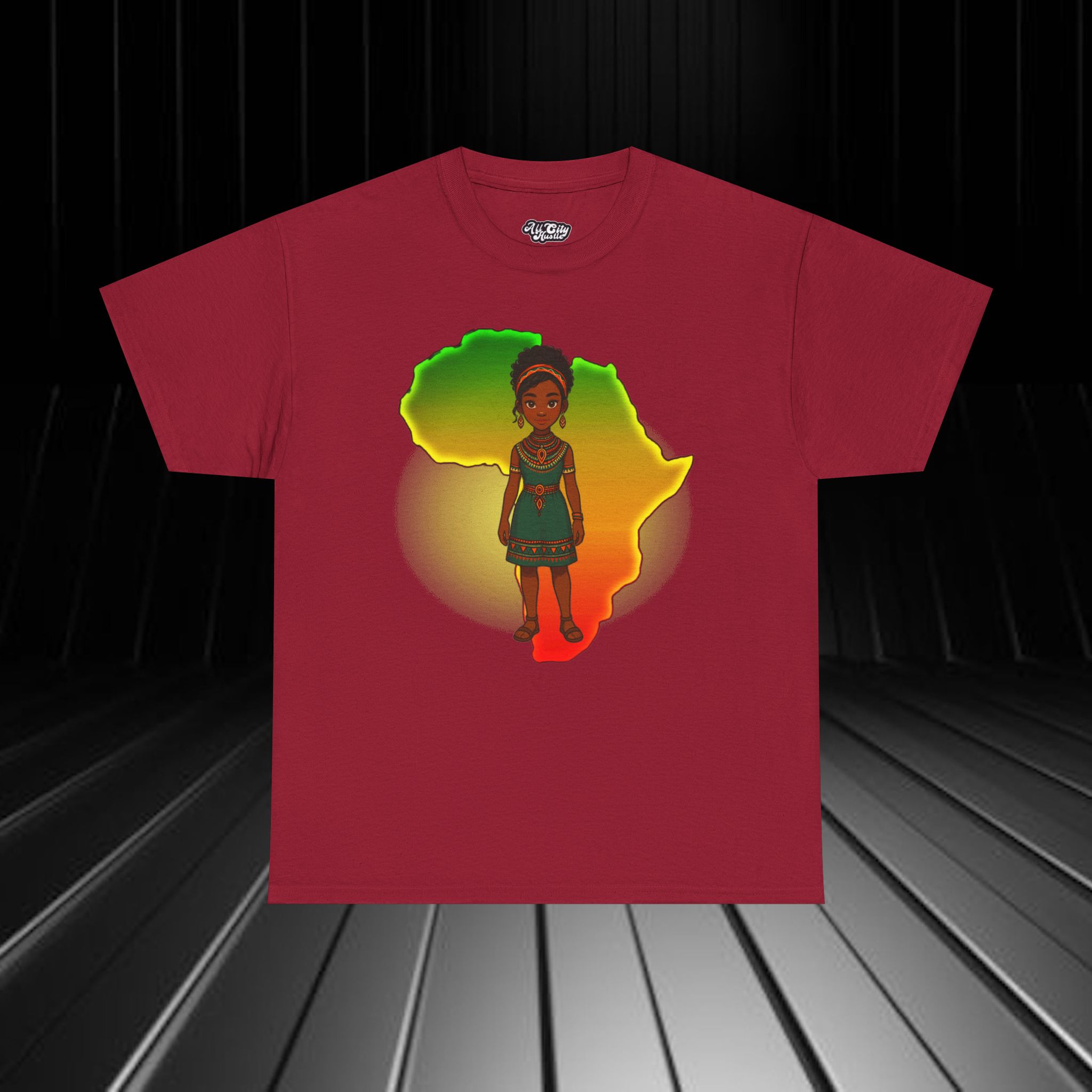 AFRICA3 African Heritage Unisex Heavy Cotton Tee, Vibrant Cultural Shirt, Gift for Travelers, Nature Lovers, Family Celebrations, Africana Apparel - Image 2