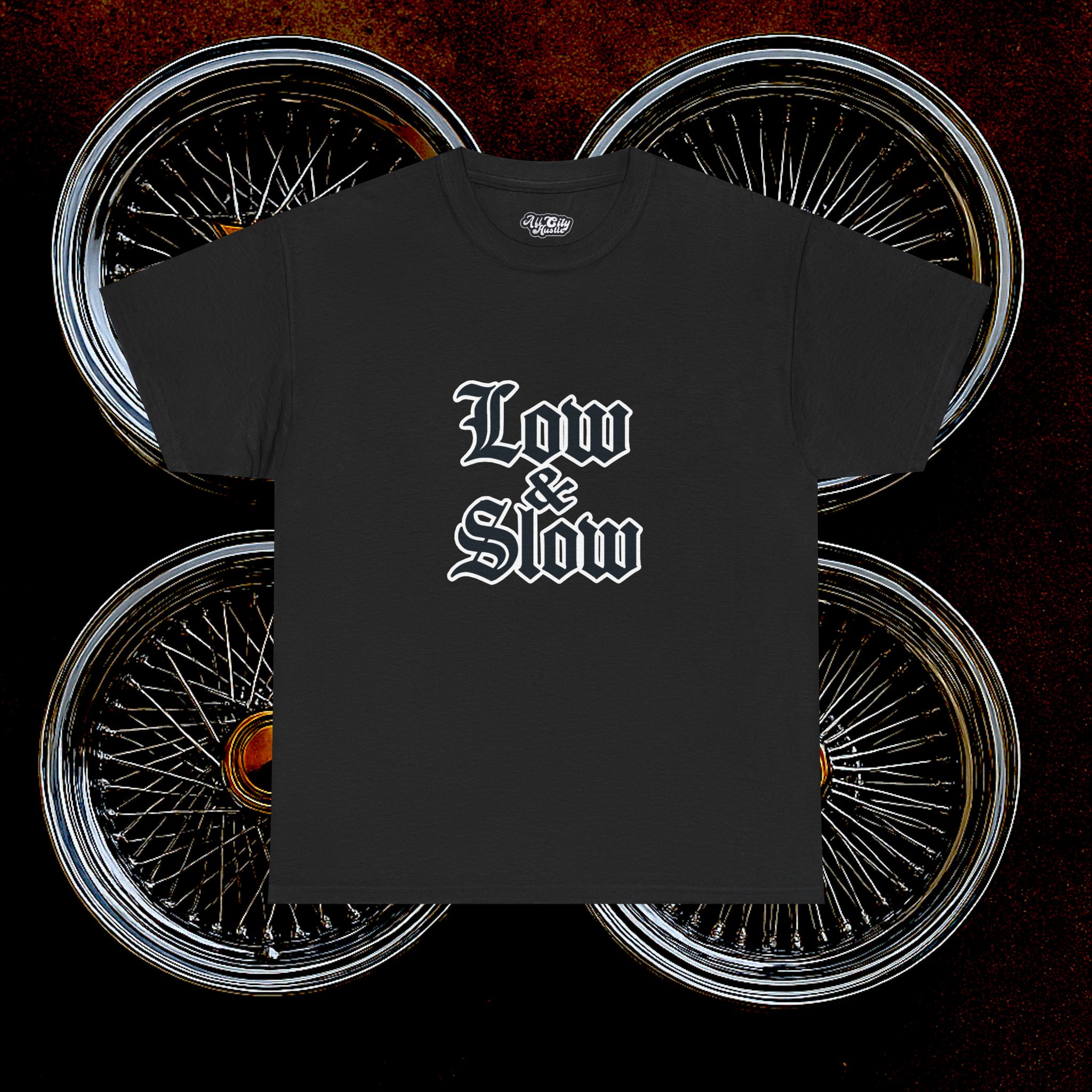 ACHLOWRIDER1 - 2 Sided Graphic Tee | Unisex Heavy Cotton Tee for Lowrider Lovers, Gifts, Retro Old School Vibes, Summer Wear, Casual Car Show Fashion - Image 7