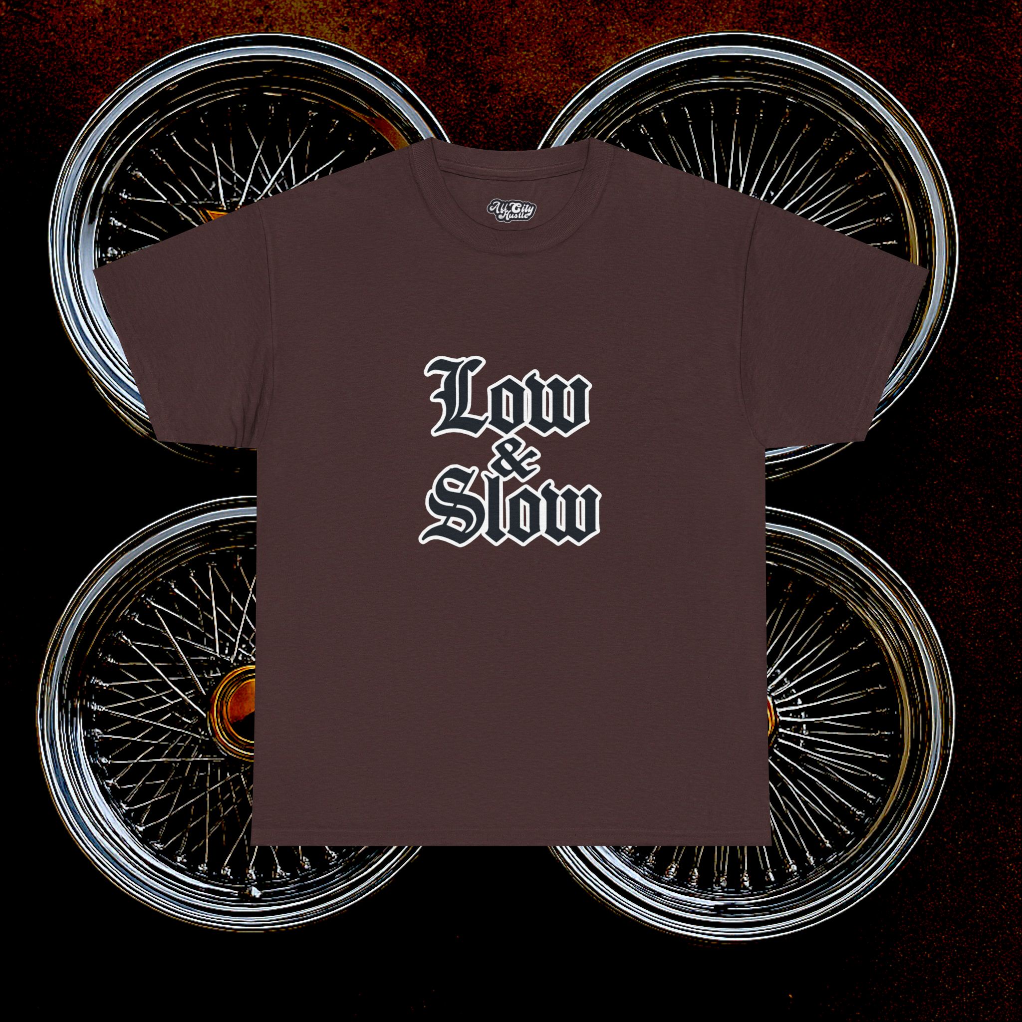 ACHLOWRIDER1 - 2 Sided Graphic Tee | Unisex Heavy Cotton Tee for Lowrider Lovers, Gifts, Retro Old School Vibes, Summer Wear, Casual Car Show Fashion - Image 4