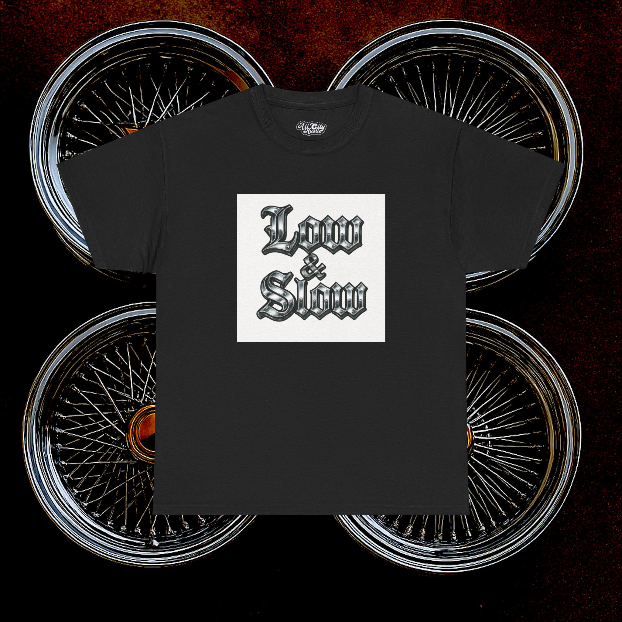 ACHLOWRIDER14 - 2 Sided Graphic Tee | Unisex Heavy Cotton Tee for Lowrider Lovers, Gifts, Retro Old School Vibes, Summer Wear, Casual Car Show Fashion - Image 4