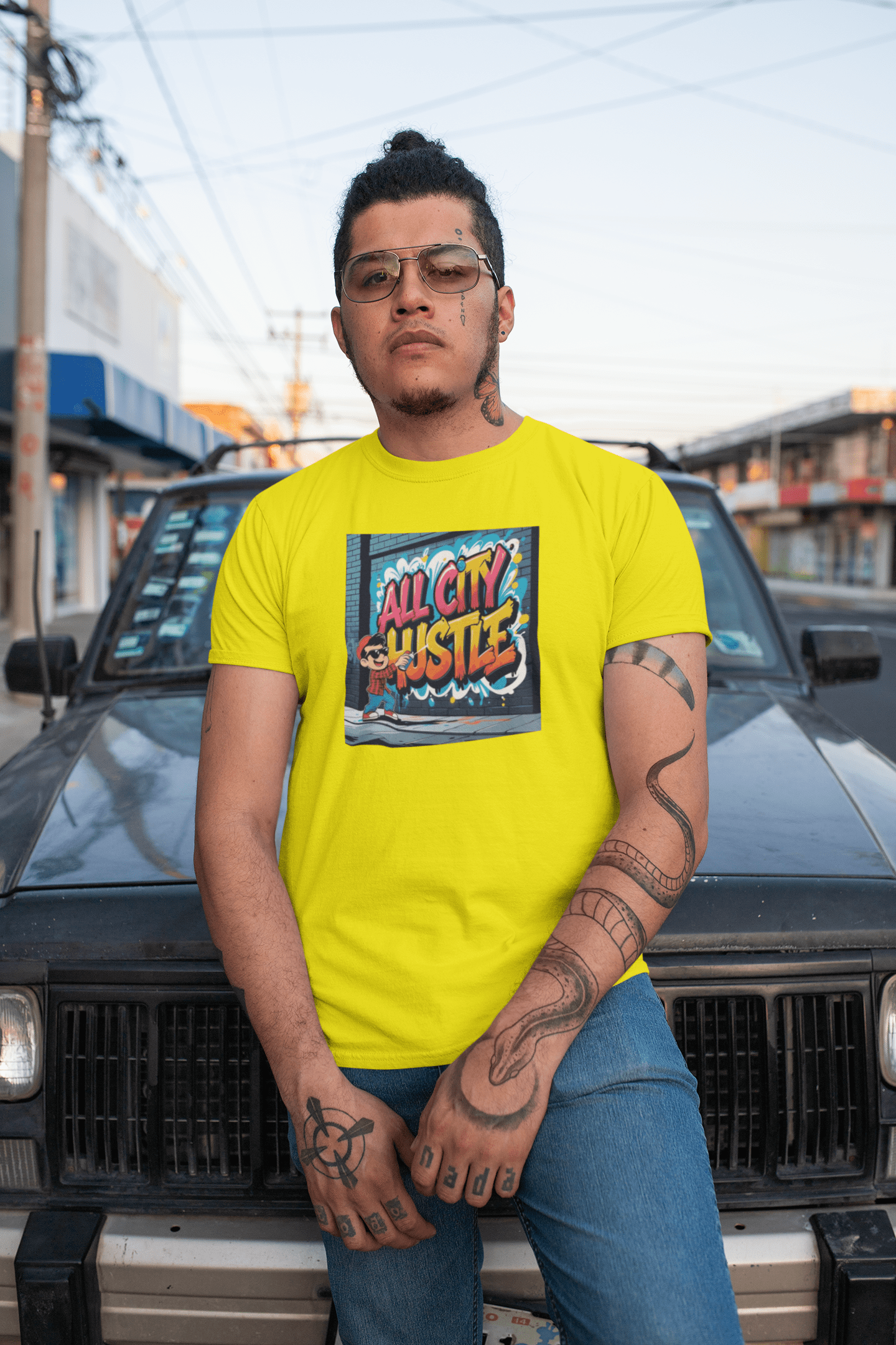 ACH49 Retro Urban Hustle T-Shirt, Unisex Graphic Tee, Casual Streetwear, Gift for Creatives, Everyday Wear, All City Hustle