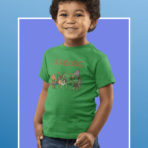 ASHBURG TODDLER15 Cute Toddler Short Sleeve Tee with KIDS Design, Kids T-Shirt, Play Shirt, Cartoon Tee,Gift for All Occasions, Funtime Apparel