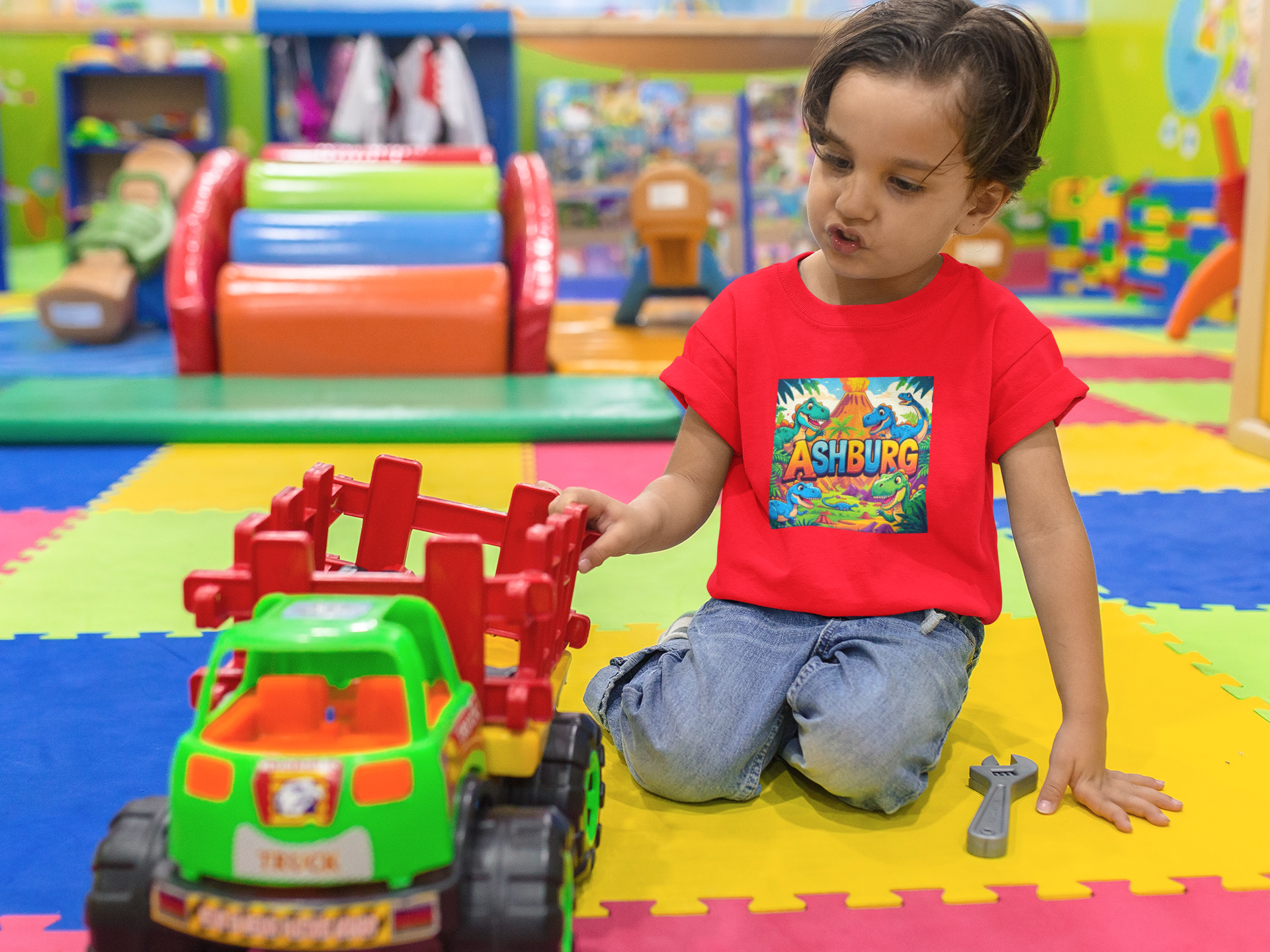 ASHBURG TODDLER21 Cute Toddler Short Sleeve Tee with KIDS Design, Kids T-Shirt, Play Shirt, Cartoon Tee,Gift for All Occasions, Funtime Apparel