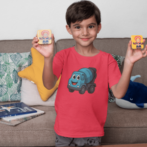 ASHBURG TODDLER54 Cute Toddler Short Sleeve Tee with KIDS Design, Kids T-Shirt, Play Shirt, Cartoon Tee,Gift for All Occasions, Funtime Apparel