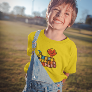 ASHBURG TODDLER60 Cute Toddler Short Sleeve Tee with KIDS Design, Kids T-Shirt, Play Shirt, Cartoon Tee,Gift for All Occasions, Funtime Apparel