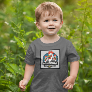 ASHBURG TODDLER72 Cute Toddler Short Sleeve Tee with KIDS Design, Kids T-Shirt, Play Shirt, Cartoon Tee,Gift for All Occasions, Funtime Apparel