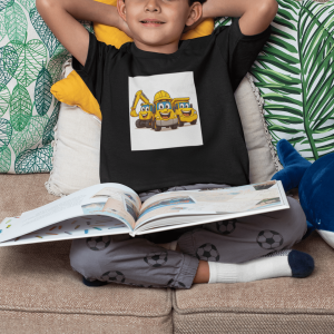 ASHBURG TODDLER74 Cute Toddler Short Sleeve Tee with KIDS Design, Kids T-Shirt, Play Shirt, Cartoon Tee,Gift for All Occasions, Funtime Apparel