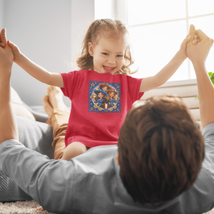 ASHBURG TODDLER82 Cute Toddler Short Sleeve Tee with KIDS Design, Kids T-Shirt, Play Shirt, Cartoon Tee,Gift for All Occasions, Funtime Apparel