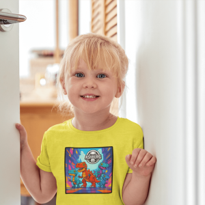 ASHBURG TODDLER83 Cute Toddler Short Sleeve Tee with KIDS Design, Kids T-Shirt, Play Shirt, Cartoon Tee,Gift for All Occasions, Funtime Apparel