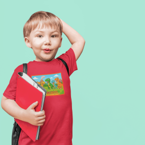 ASHBURG TODDLER97 Cute Toddler Short Sleeve Tee with KIDS Design, Kids T-Shirt, Play Shirt, Cartoon Tee,Gift for All Occasions, Funtime Apparel