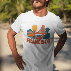 ACHSANFRANCISCO1  San Fran Unisex Heavy Cotton Tee, Vintage SF Shirt, California T-Shirt, Beachwear, Summer Casual Tee Shirt
