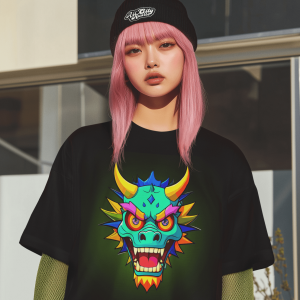 MONSTER11 Unisex Heavy Cotton Tee | Cool Casual Wear, Perfect for Horror Fans, Gift for Kids, Unique Graphic T-Shirt, Fun Dark Theme