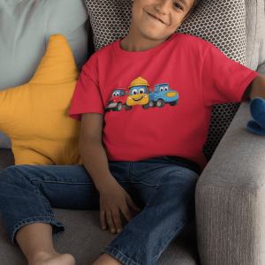 ASHBURG TODDLER119 Cute Toddler Short Sleeve Tee with KIDS Design, Kids T-Shirt, Play Shirt, Cartoon Tee,Gift for All Occasions, Funtime Apparel