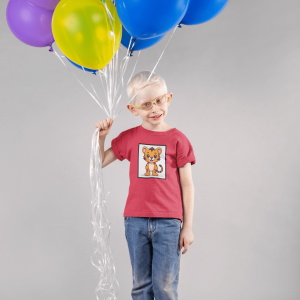 ASHBURG TODDLER130 Cute Toddler Short Sleeve Tee with KIDS Design, Kids T-Shirt, Play Shirt, Cartoon Tee,Gift for All Occasions, Funtime Apparel